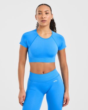 Adapt Seamless Crop Top - Spring Cobalt