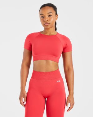 Adapt Seamless Crop Top - Salsa Red