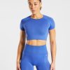 Empower Seamless Crop Top - Cobalt