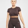 Empower Seamless Crop Top - Cocoa Brown